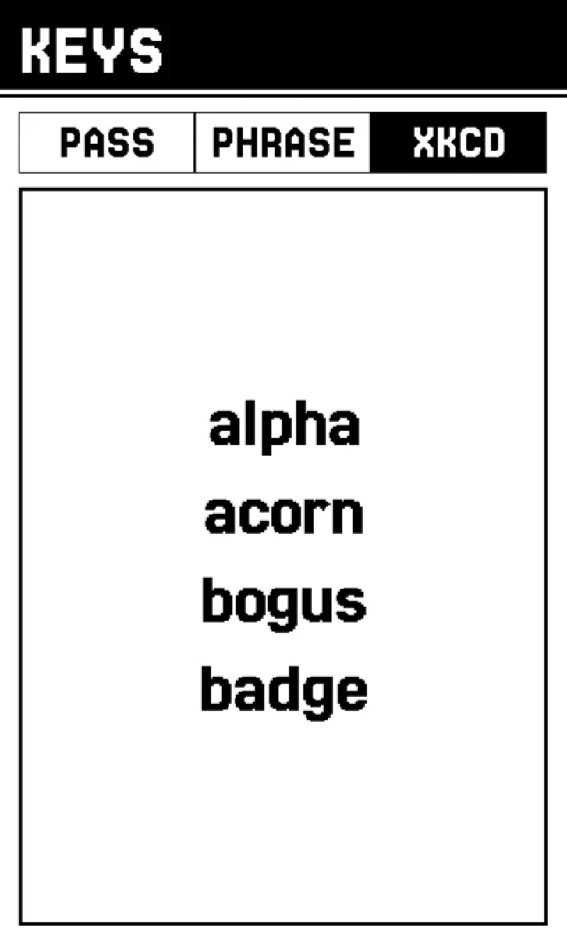 KEYS: roll a passphrase, no cloud required
